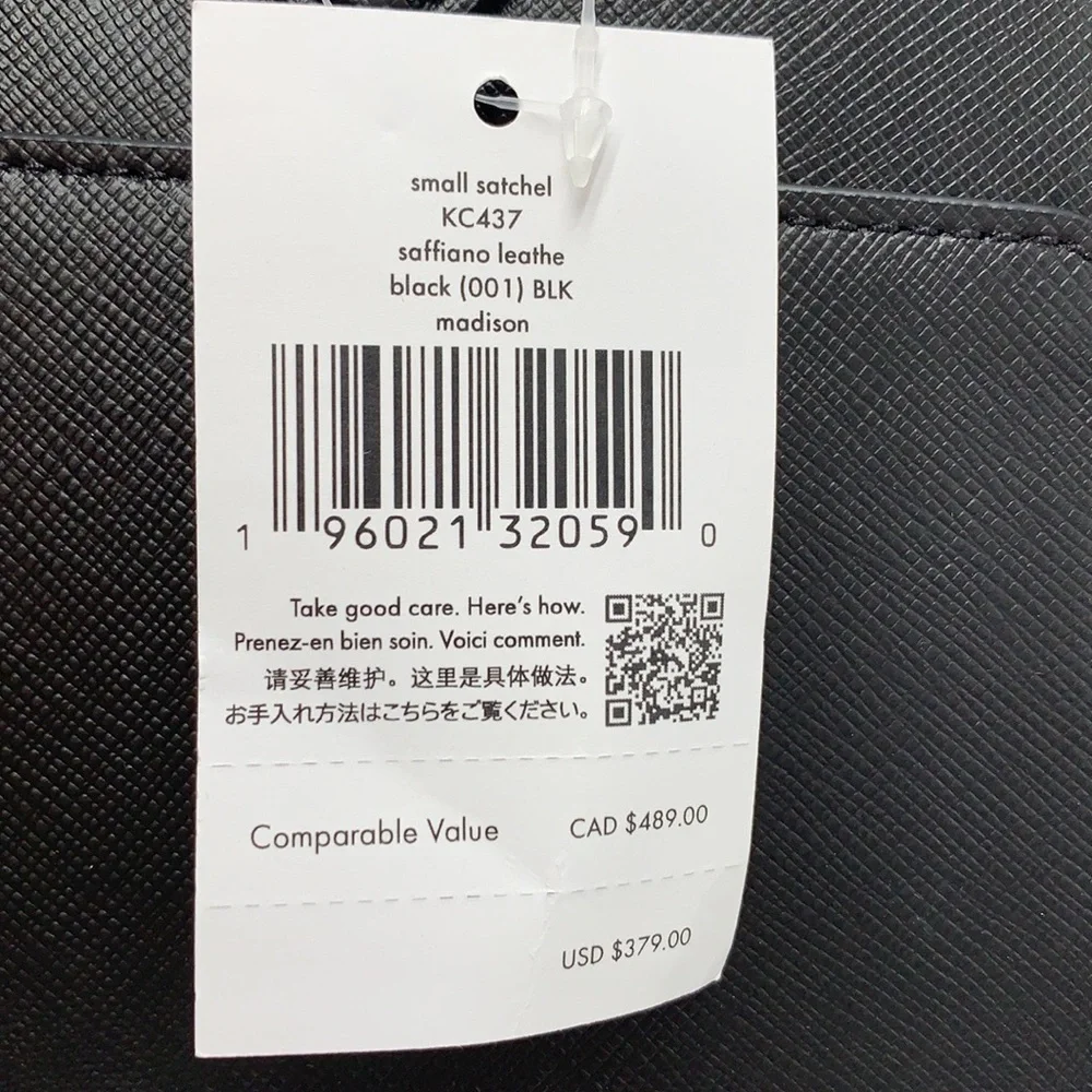 KATE SPADE Madison Saffiano Leather
(NWT
Small Satchel BLACK COLOR - Picture 12 of 13